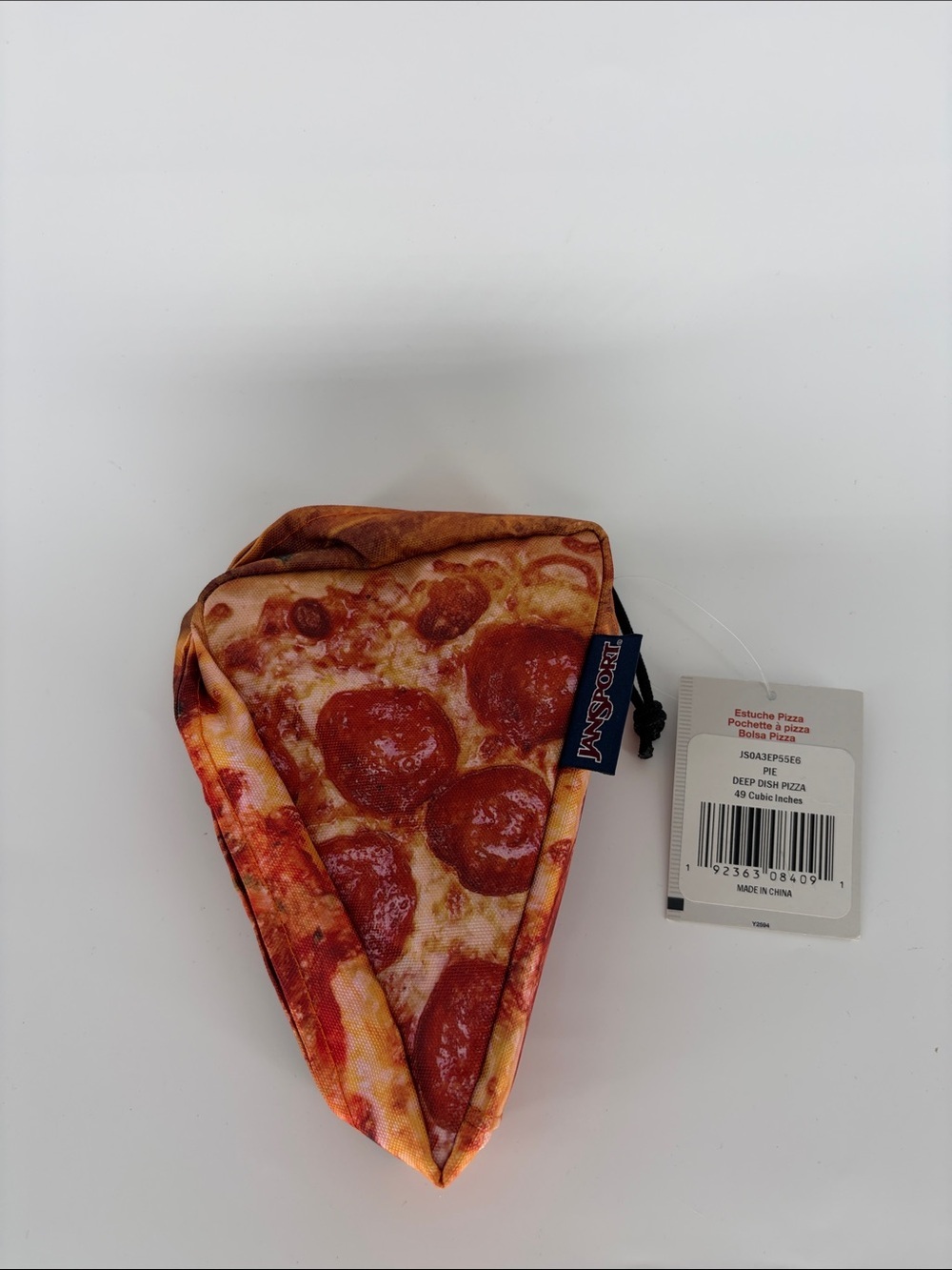 Jansport Red and Brown Pepperoni Pizza Slice Travel Pencil Pouch NWT Retired